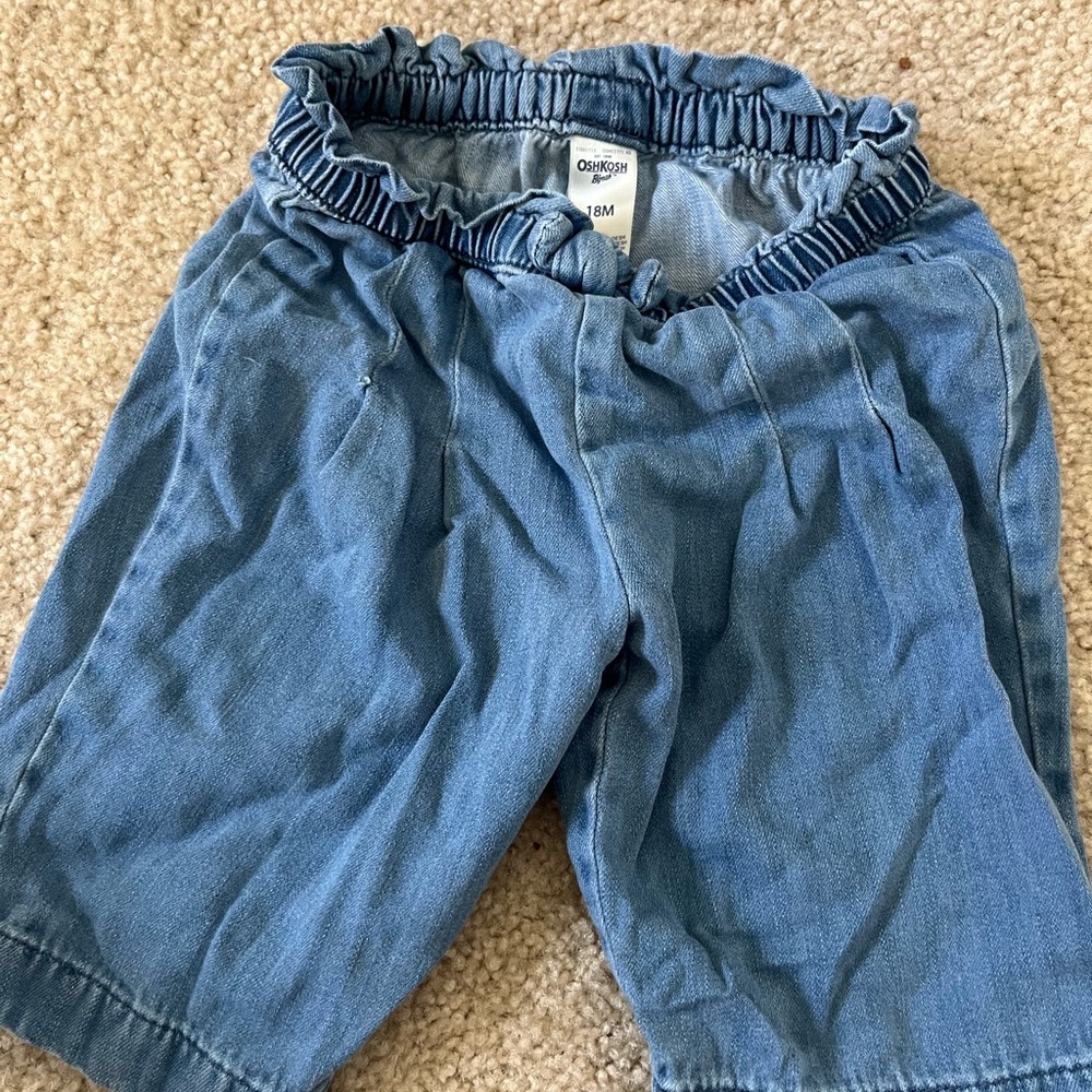 OshKosh B'gosh Blue Denim Culotte Pants